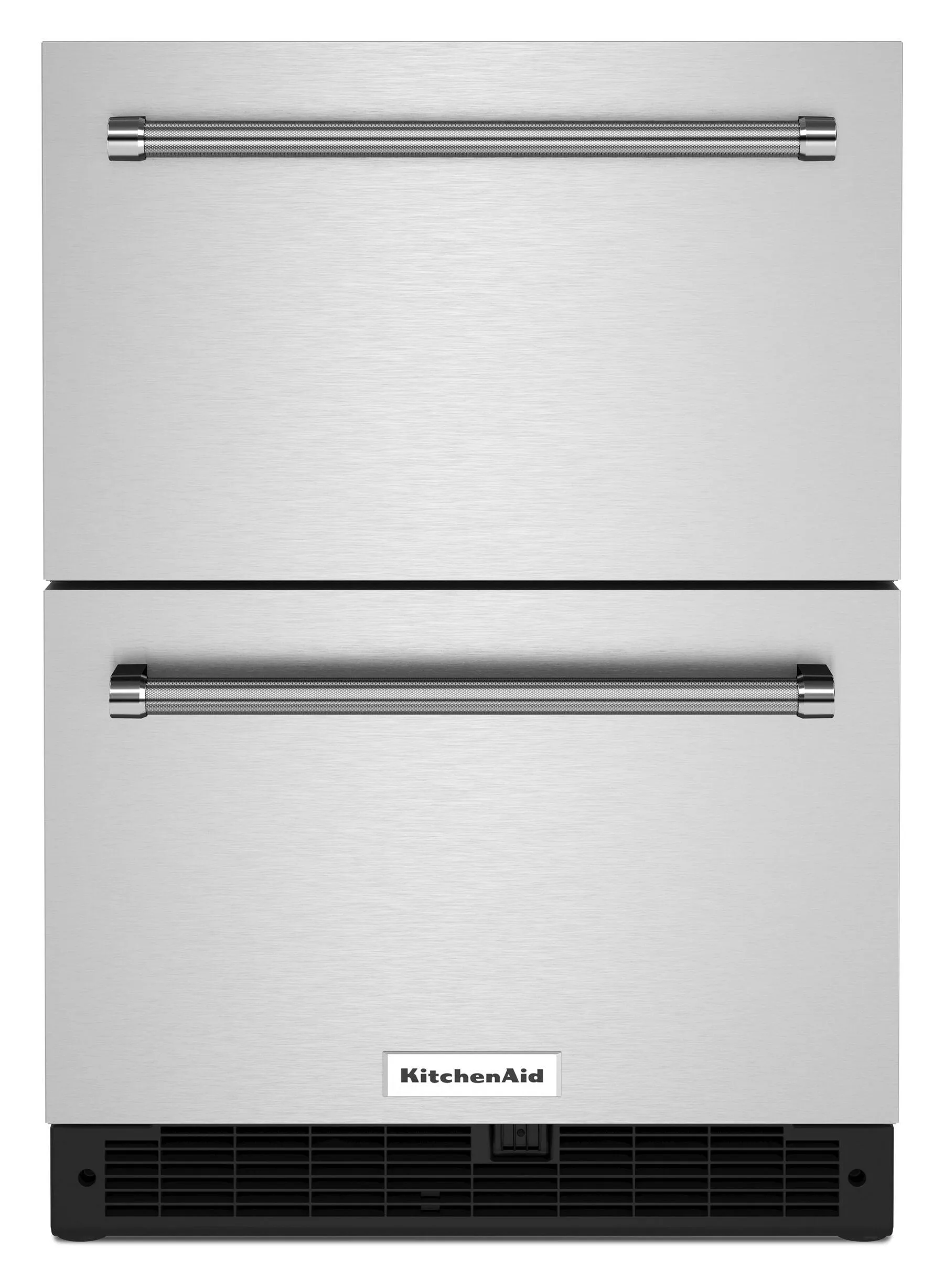 Kitchenaid KUDR204KSB 24 Stainless Steel Undercounter Double-Drawer Refrigerator - Black Cabinet/Stainless Doors