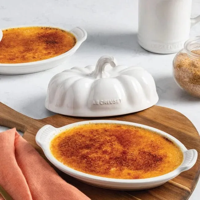 Le Creuset Pumpkin Covered Butter Dish - White