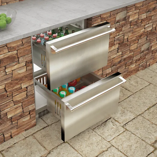 Marvel MODR224SS71A 24-In Outdoor Built-In Refrigerated Drawers With Door Style - Stainless Steel