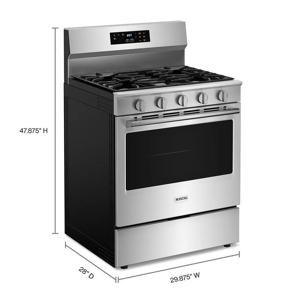 Maytag MFGS4030RS 30-Inch Wide Gas Range With Steam Clean - 5.0 Cu. Ft.