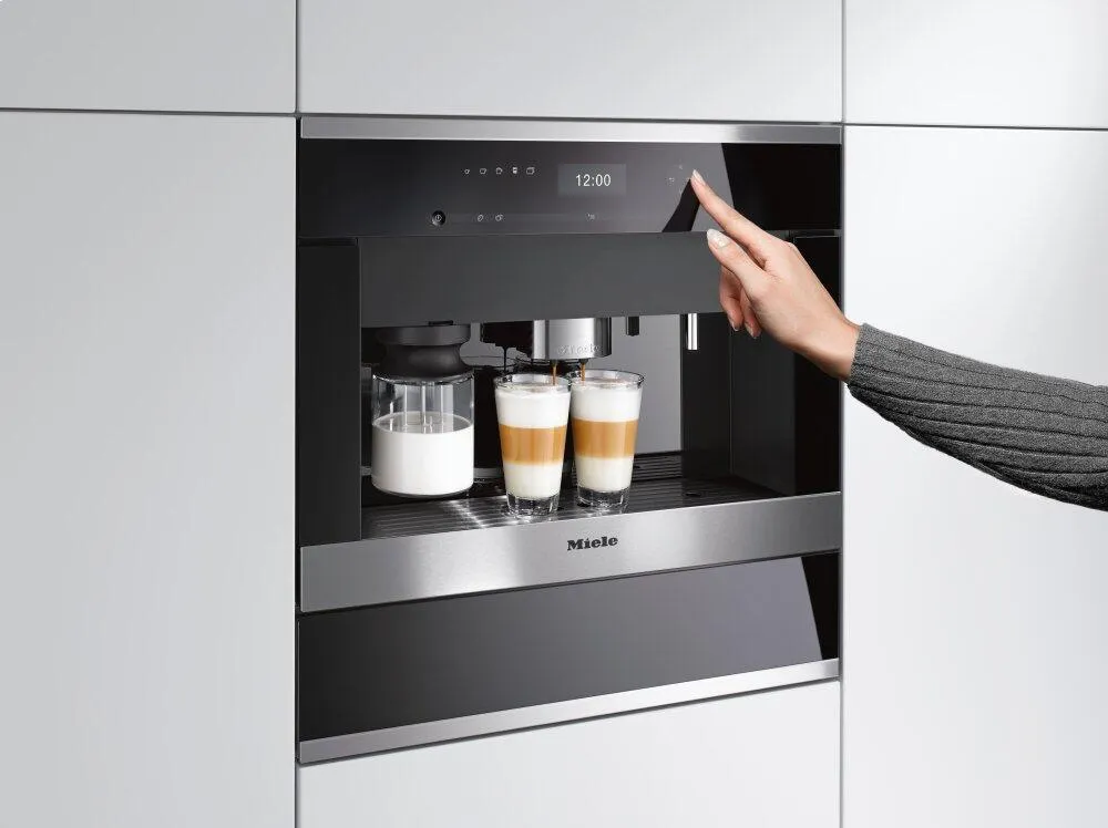 Miele CVA6401 Stainless Steel Built-In Coffee Machine With Bean-To Cup System And Onetouch For Two Prep. For Perfect Coffee Enjoyment.