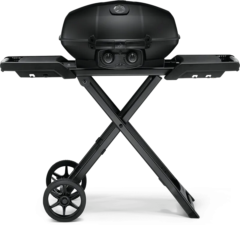 Napoleon Bbq PRO285XMKPHM Phantom Travelq Pro 285 Portable Gas Grill With Scissor Cart . Matte/Matt Black . Propane