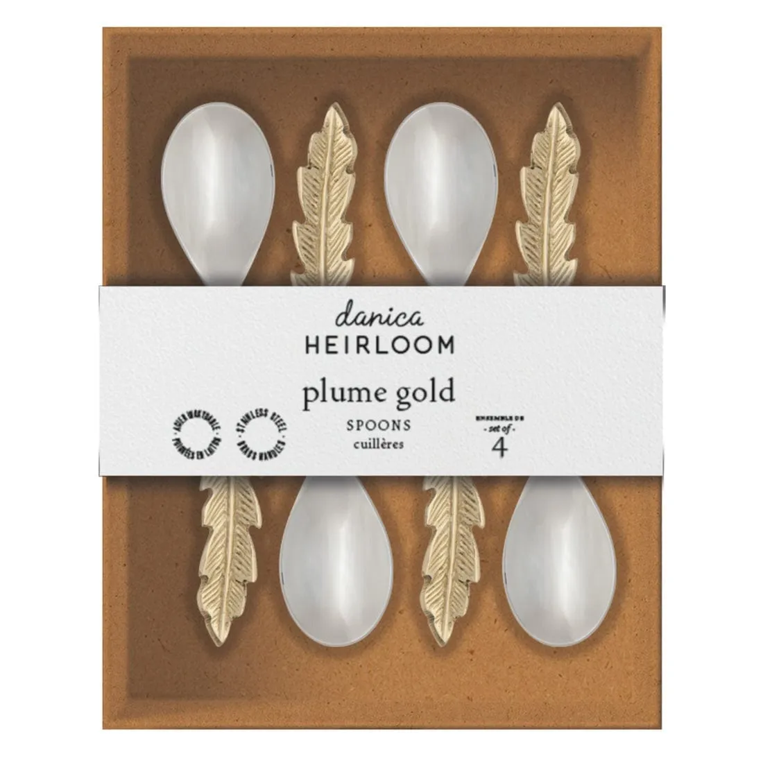 Now Designs - Plume Gold Spoons - Set of 4