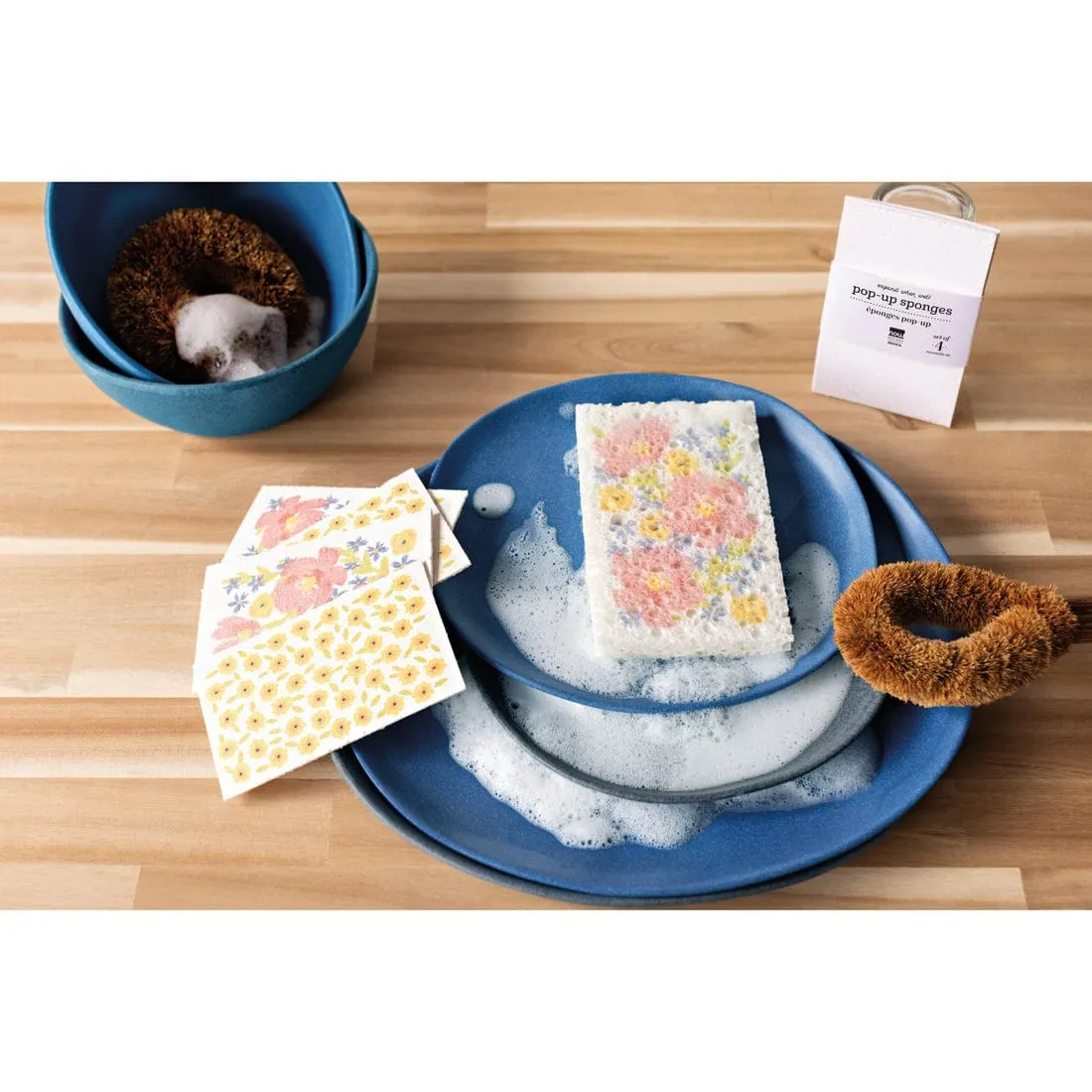 Now Designs Pop Up Sponges - Set of 4 - Full Bloom