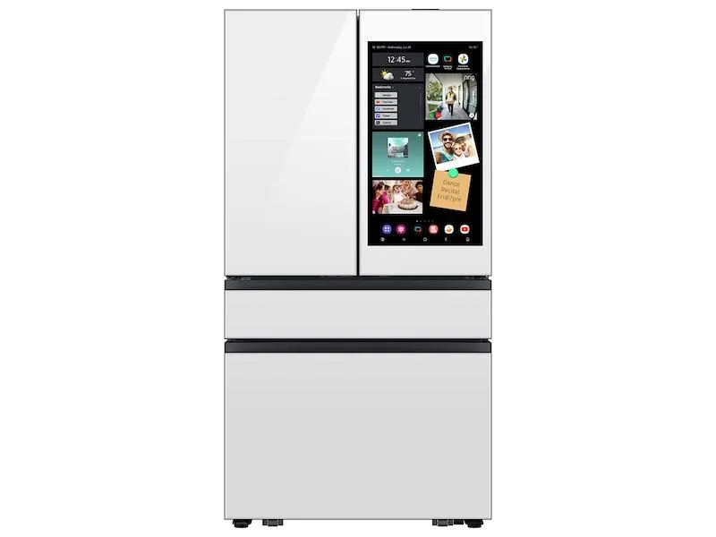 Samsung RF90F29AEW Bespoke 29 Cu. Ft. 4-Door French Door Refrigerator With Ai Family Hub&#8482;  & Ai Vision Inside&#8482; In White Glass