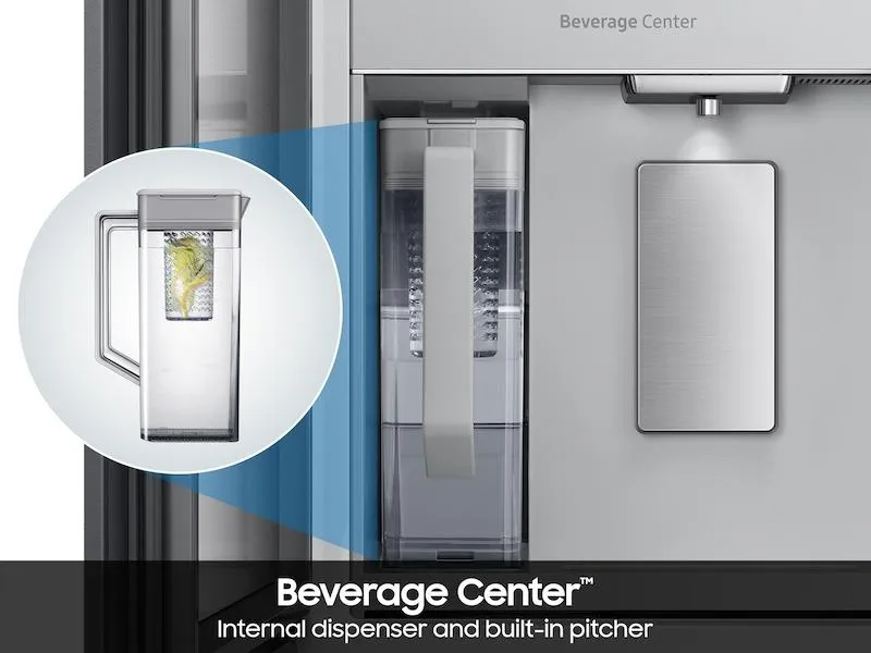 Samsung RF90F29AEW Bespoke 29 Cu. Ft. 4-Door French Door Refrigerator With Ai Family Hub&#8482;  & Ai Vision Inside&#8482; In White Glass