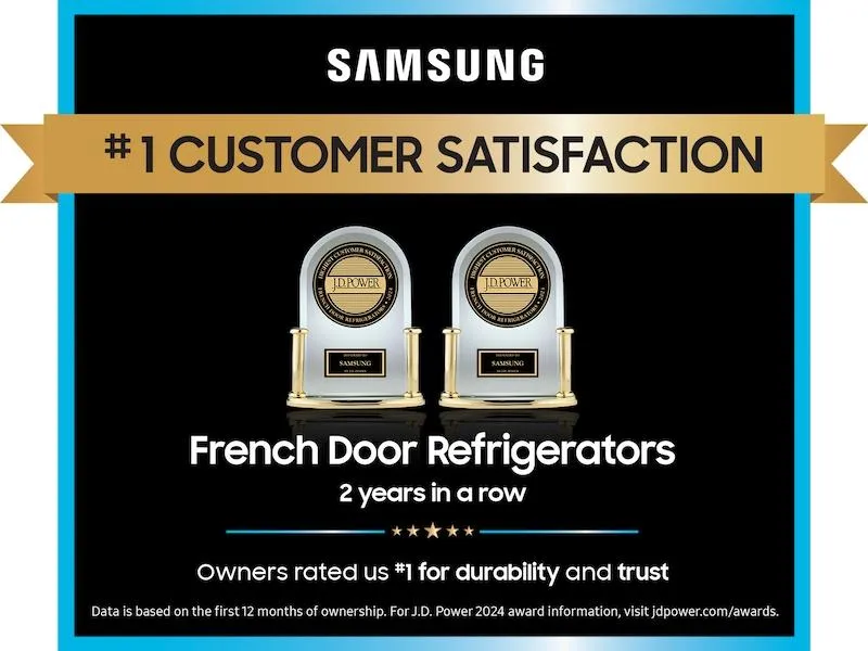 Samsung RF90F29AEW Bespoke 29 Cu. Ft. 4-Door French Door Refrigerator With Ai Family Hub&#8482;  & Ai Vision Inside&#8482; In White Glass