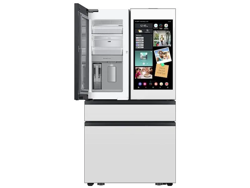 Samsung RF90F29AEW Bespoke 29 Cu. Ft. 4-Door French Door Refrigerator With Ai Family Hub&#8482;  & Ai Vision Inside&#8482; In White Glass