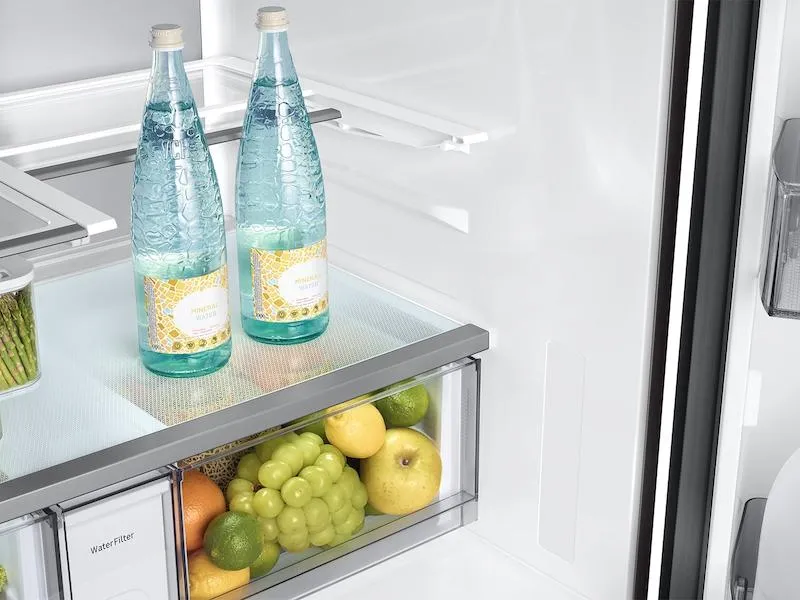 Samsung RF90F29AEW Bespoke 29 Cu. Ft. 4-Door French Door Refrigerator With Ai Family Hub&#8482;  & Ai Vision Inside&#8482; In White Glass