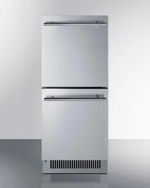 Summit ADRD15 15 Wide 2-Drawer All-Refrigerator. Ada Compliant