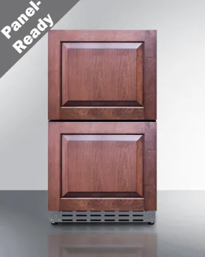 Summit ADRD18PNR 18 Wide 2-Drawer All-Refrigerator. Ada Compliant (Panels Not Included)