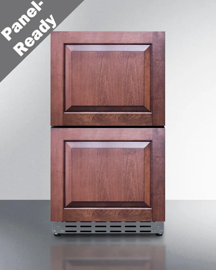 Summit ADRD18PNR 18 Wide 2-Drawer All-Refrigerator. Ada Compliant (Panels Not Included)
