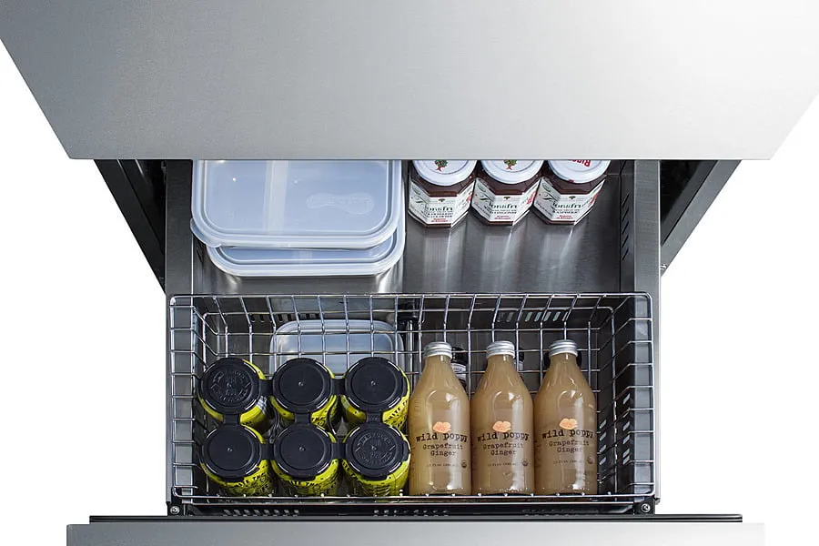 Summit ADRD24 24 Wide 2-Drawer All-Refrigerator. Ada Compliant