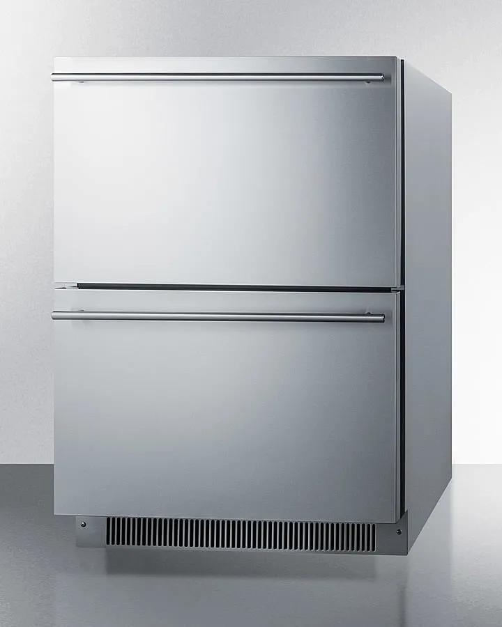 Summit ADRD24 24 Wide 2-Drawer All-Refrigerator. Ada Compliant