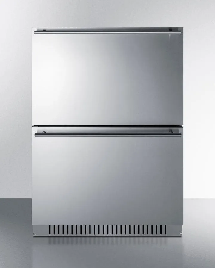 Summit ADRF244CSS 24 Wide 2-Drawer Refrigerator-Freezer. Ada Compliant