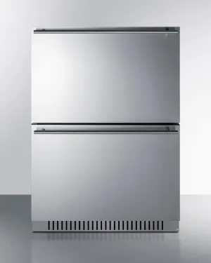 Summit ADRF244CSS 24 Wide 2-Drawer Refrigerator-Freezer. Ada Compliant
