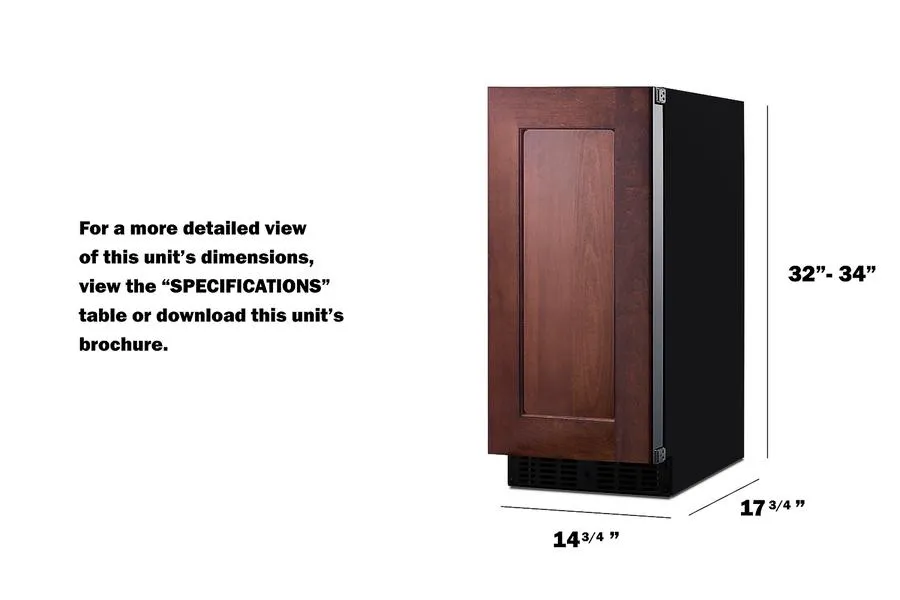 Summit ASDS1523IF 15 Wide Built-In All-Refrigerator. Ada Compliant