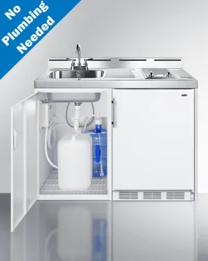 Summit C48ELGLASSPUMP 48 Wide All-In-One Kitchenette. No Plumbing Needed