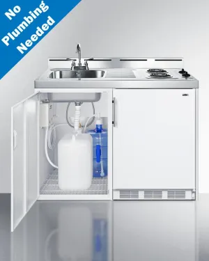 Summit C48ELPUMP 48 Wide All-In-One Kitchenette. No Plumbing Needed