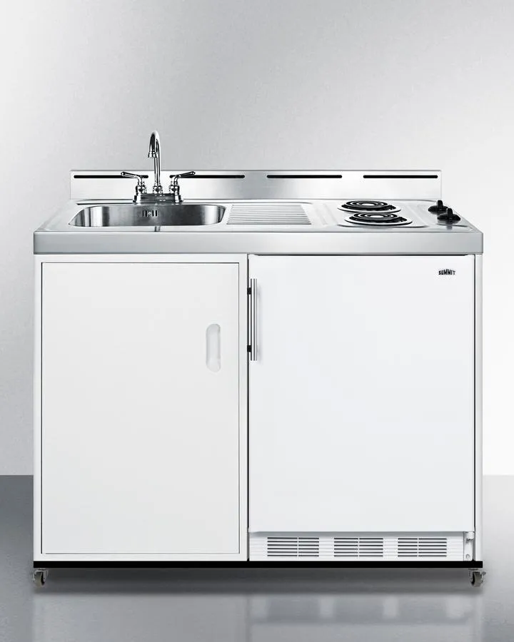Summit C48ELPUMPMB 48 Wide Mobile All-In-One Kitchenette. No Plumbing Needed