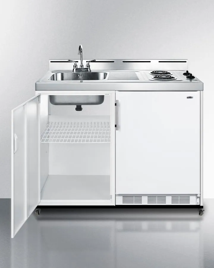 Summit C48ELPUMPMB 48 Wide Mobile All-In-One Kitchenette. No Plumbing Needed