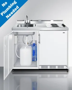 Summit C48ELPUMPMB 48 Wide Mobile All-In-One Kitchenette. No Plumbing Needed