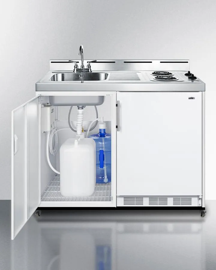 Summit C48ELPUMPMB 48 Wide Mobile All-In-One Kitchenette. No Plumbing Needed