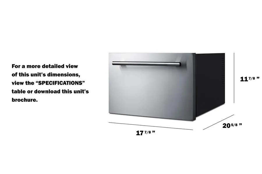 Summit COOL1D 18 Wide Built-In Wine/Beverage Cooler Drawer