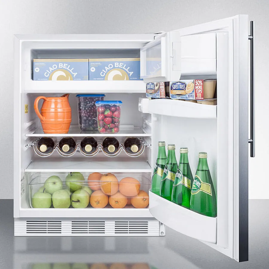Summit CT661WBISSHVADA 24 Wide Built-In Refrigerator-Freezer. Ada Compliant