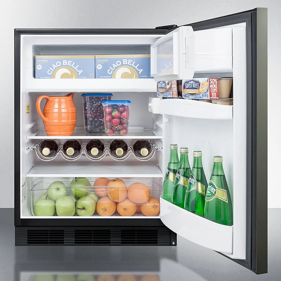 Summit CT663BKBIKSHH 24 Wide Built-In Refrigerator-Freezer