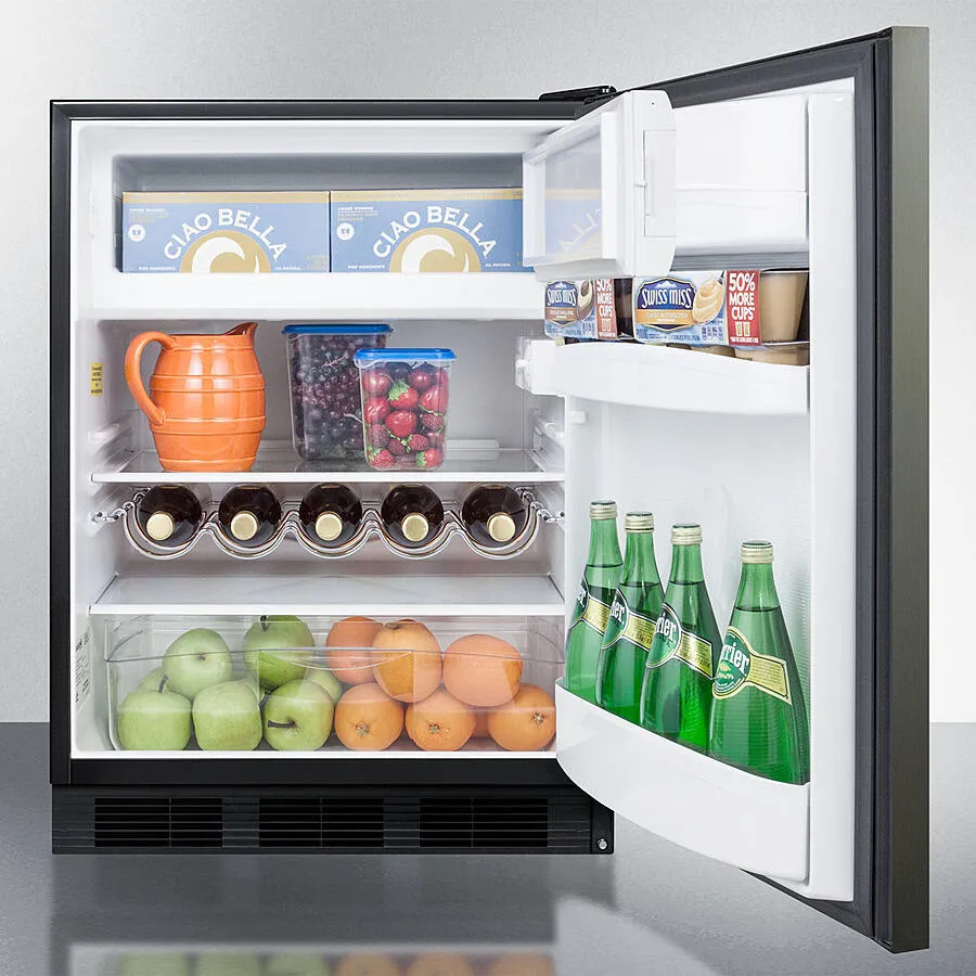 Summit CT663BKBIKSHHADA 24 Wide Built-In Refrigerator-Freezer. Ada Compliant