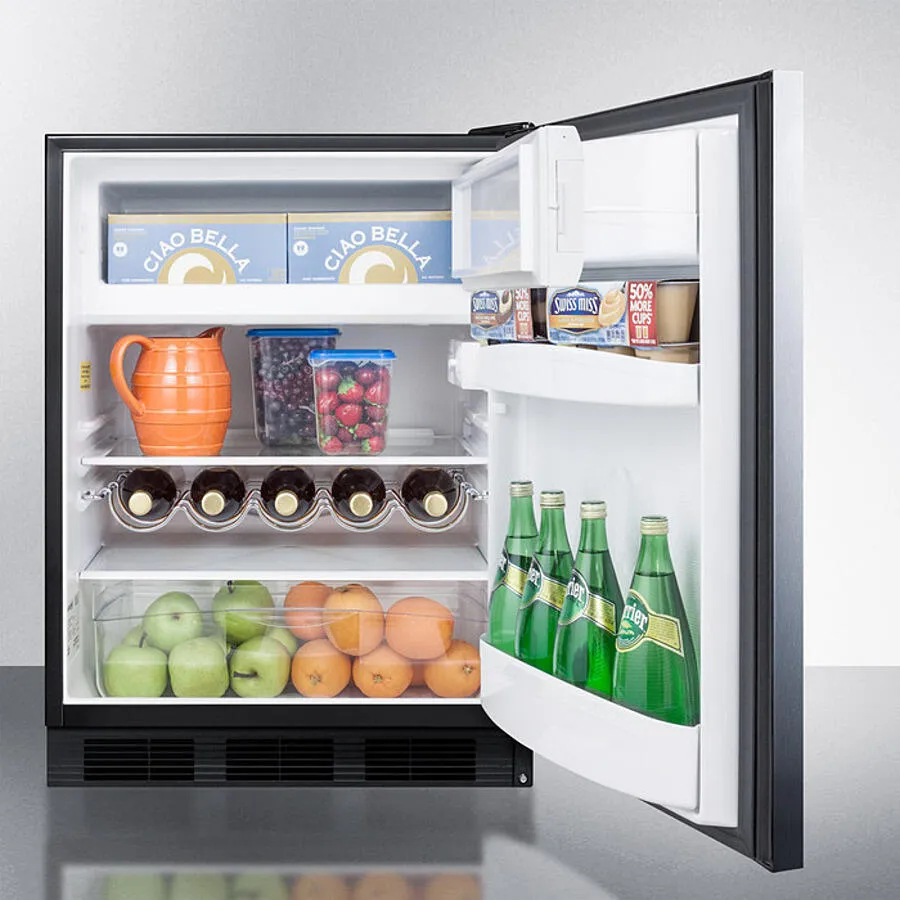 Summit CT663BKBISSHH 24 Wide Built-In Refrigerator-Freezer