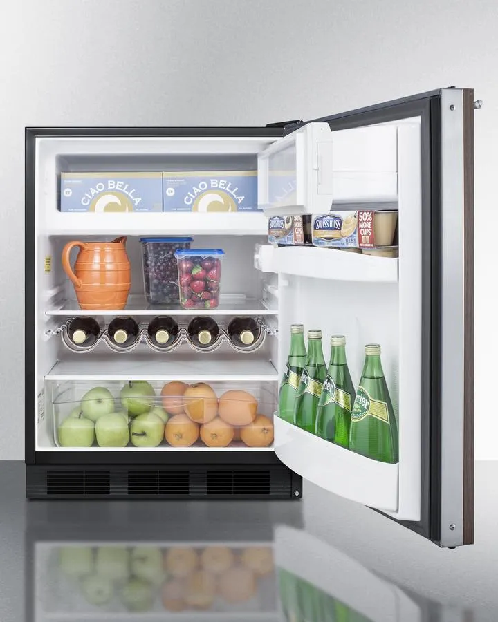 Summit CT663BKBIWP1 24 Wide Built-In Refrigerator-Freezer With Wood Panel Door