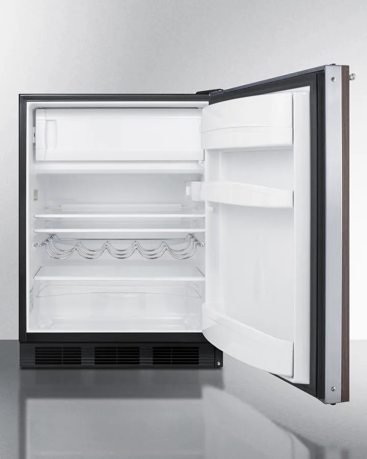 Summit CT663BKBIWP1 24 Wide Built-In Refrigerator-Freezer With Wood Panel Door