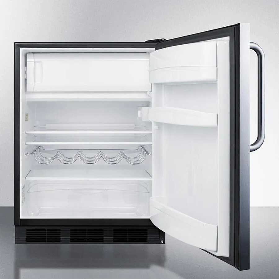 Summit CT663BKCSSADA 24 Wide Built-In Refrigerator-Freezer. Ada Compliant