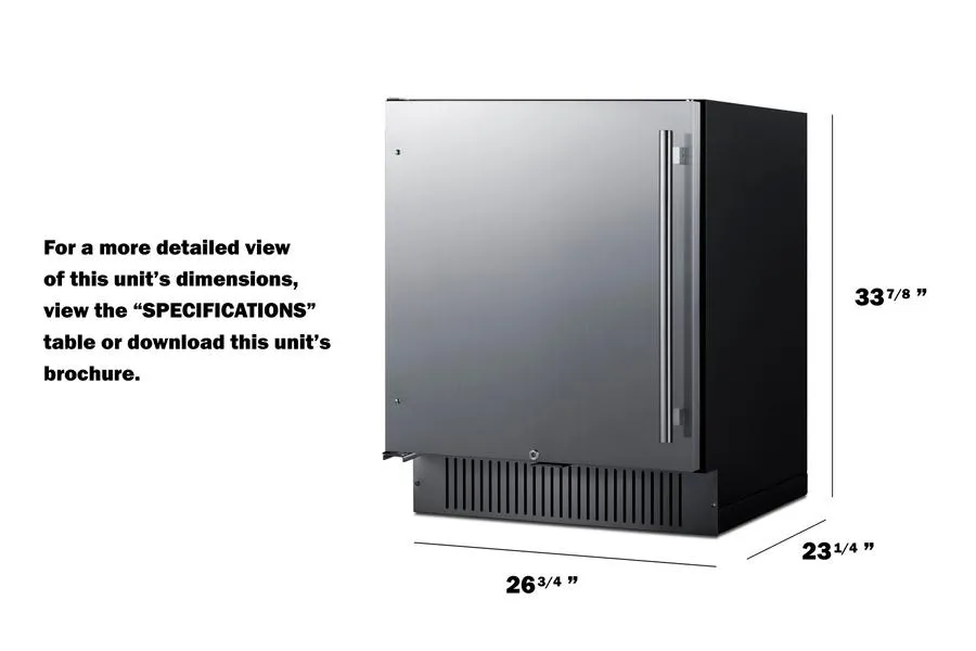 Summit FF27BSSLHD 27 Wide Built-In All-Refrigerator