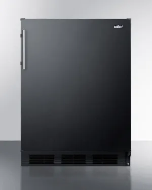 Summit FF63BBIADA Ada Compliant Built-In Undercounter All-Refrigerator For Residential Use. Auto Defrost With Deluxe Interior And Black Exterior Finish