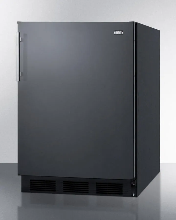 Summit FF63BBIADA Ada Compliant Built-In Undercounter All-Refrigerator For Residential Use. Auto Defrost With Deluxe Interior And Black Exterior Finish