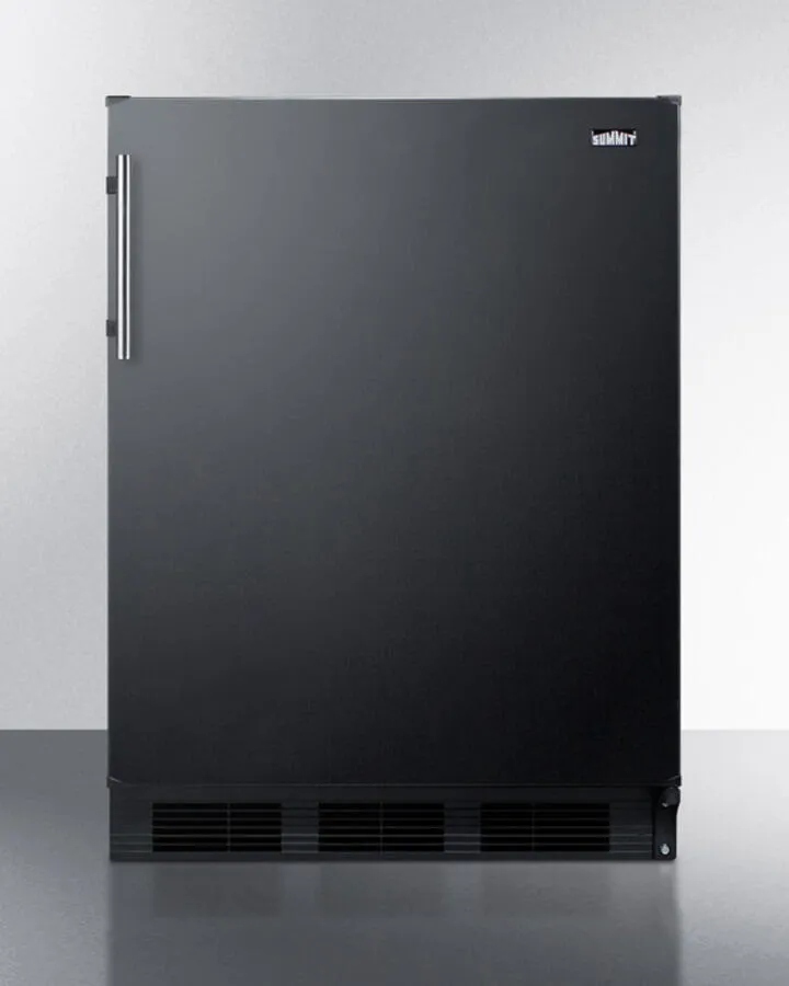 Summit FF63BBIADA Ada Compliant Built-In Undercounter All-Refrigerator For Residential Use. Auto Defrost With Deluxe Interior And Black Exterior Finish