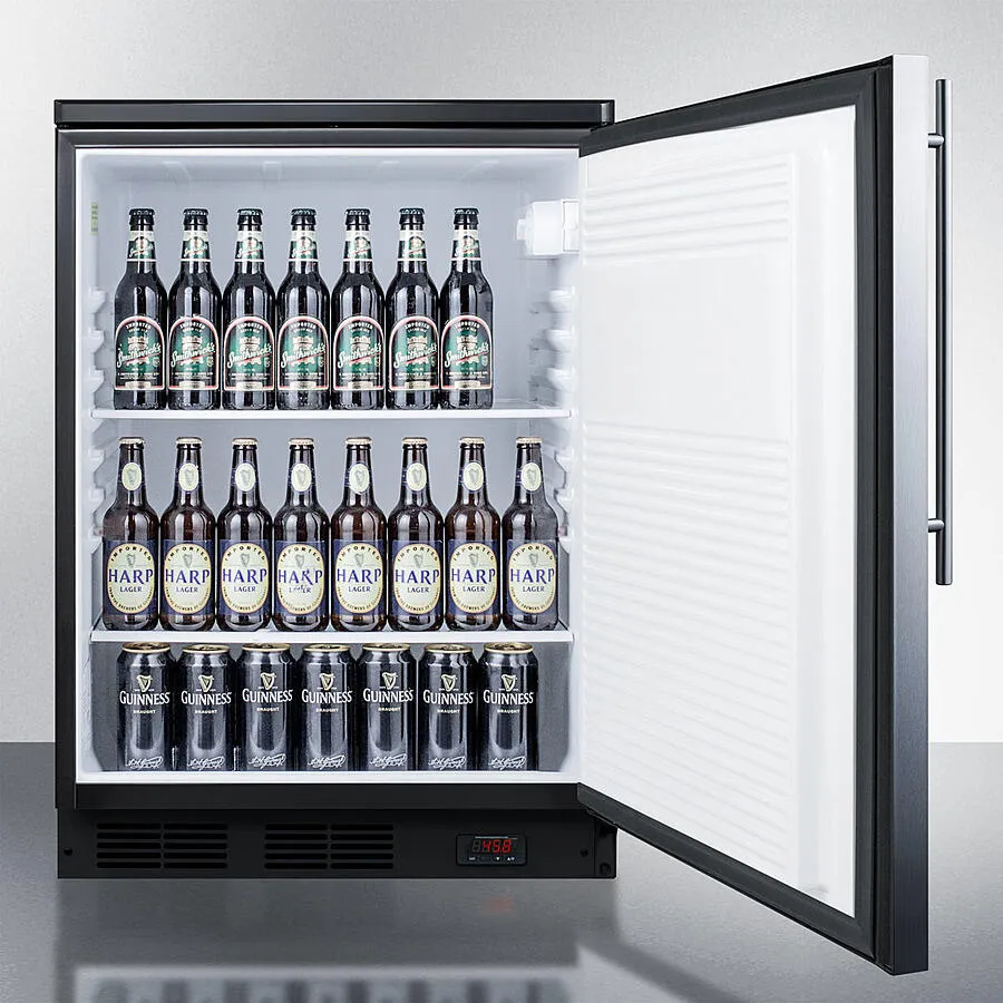 Summit FF7LBLKBIPUBSSHV 24 Wide Built-In Pub Cellar