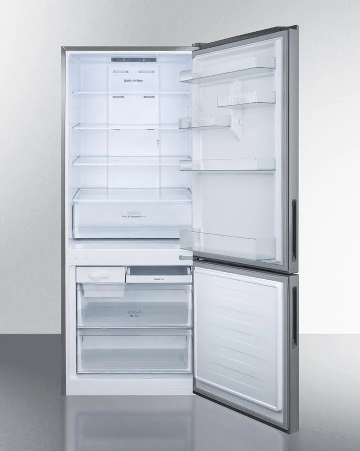 Summit FFBF279SSBI 28 Wide Built-In Bottom Freezer Refrigerator