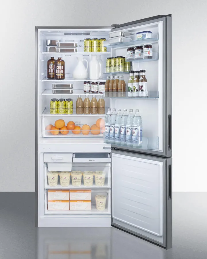 Summit FFBF279SSBI 28 Wide Built-In Bottom Freezer Refrigerator