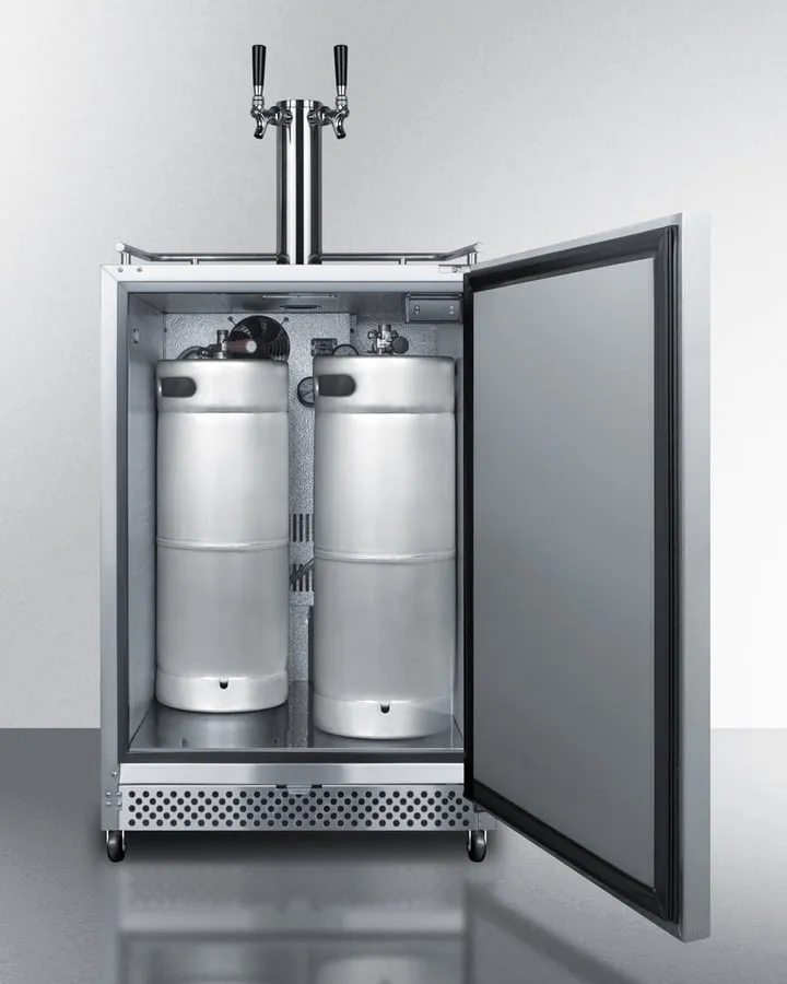 Summit SBC695OSWKDTWIN 24 Wide Built-In Outdoor Wine Kegerator