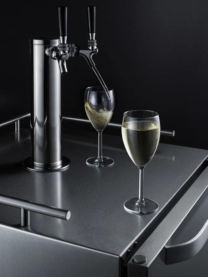 Summit SBC695OSWKDTWIN 24 Wide Built-In Outdoor Wine Kegerator