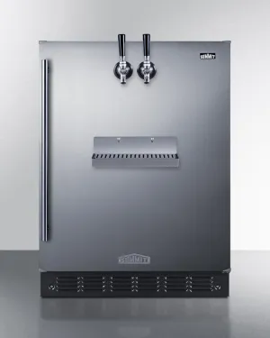 Summit SBC7BRSFRTPADA 24 Wide Front Tap Built-In Beer Kegerator. Ada-Compliant