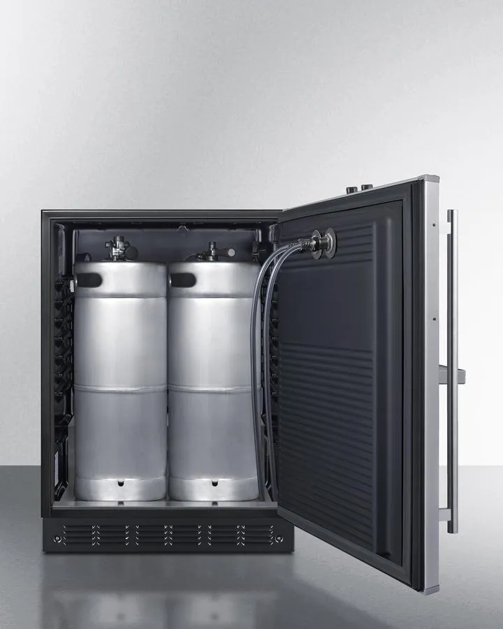 Summit SBC7BRSFRTPADA 24 Wide Front Tap Built-In Beer Kegerator. Ada-Compliant