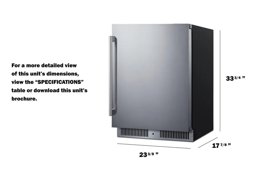 Summit SDHR2444 24 Wide Built-In All-Refrigerator