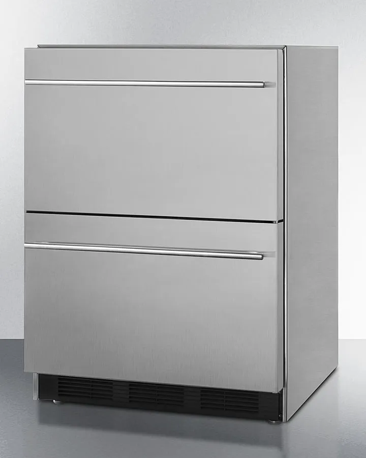 Summit SP6DBS2D7ADA 24 Wide 2-Drawer All-Refrigerator. Ada Compliant