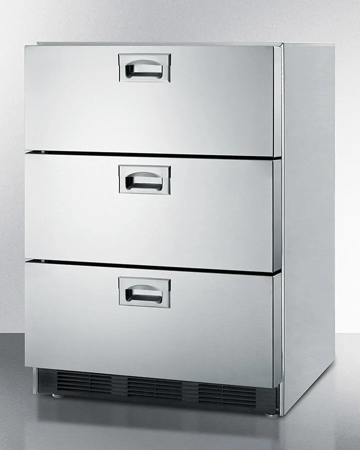 Summit SP6DBS7 24 Wide 3-Drawer All-Refrigerator