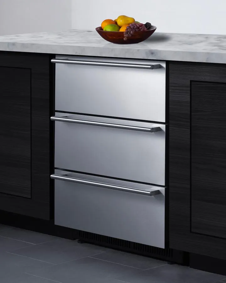 Summit SP6DS3D 24 Wide Built-In 3-Drawer All-Refrigerator
